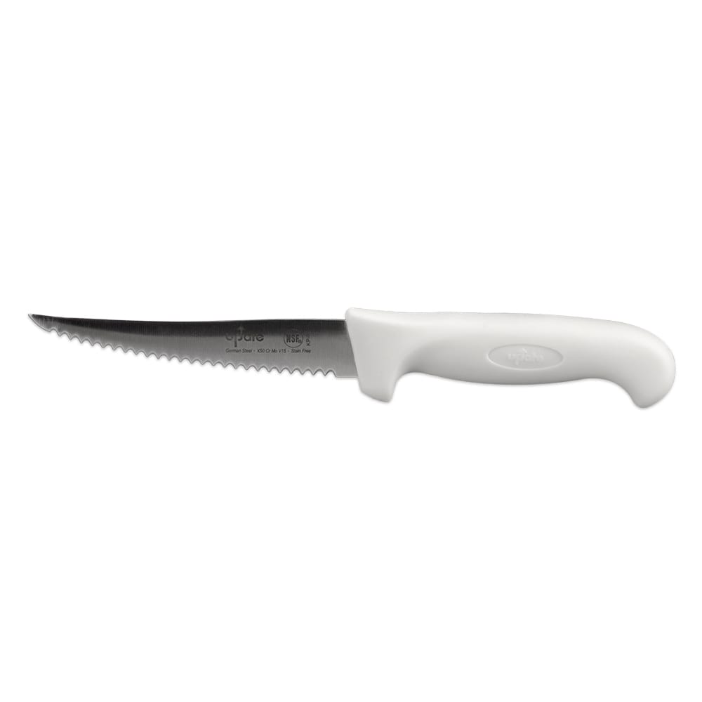 5" Utility Knife - 1 1/2 mm German Carbon Stainless Steel, White Handle