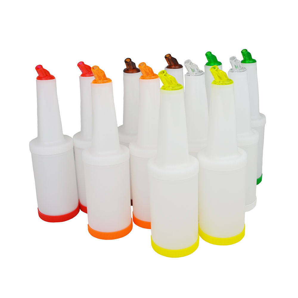 1 qt. Flow-N-Store Pour Bottle - Lids/Spouts, Assorted Colors