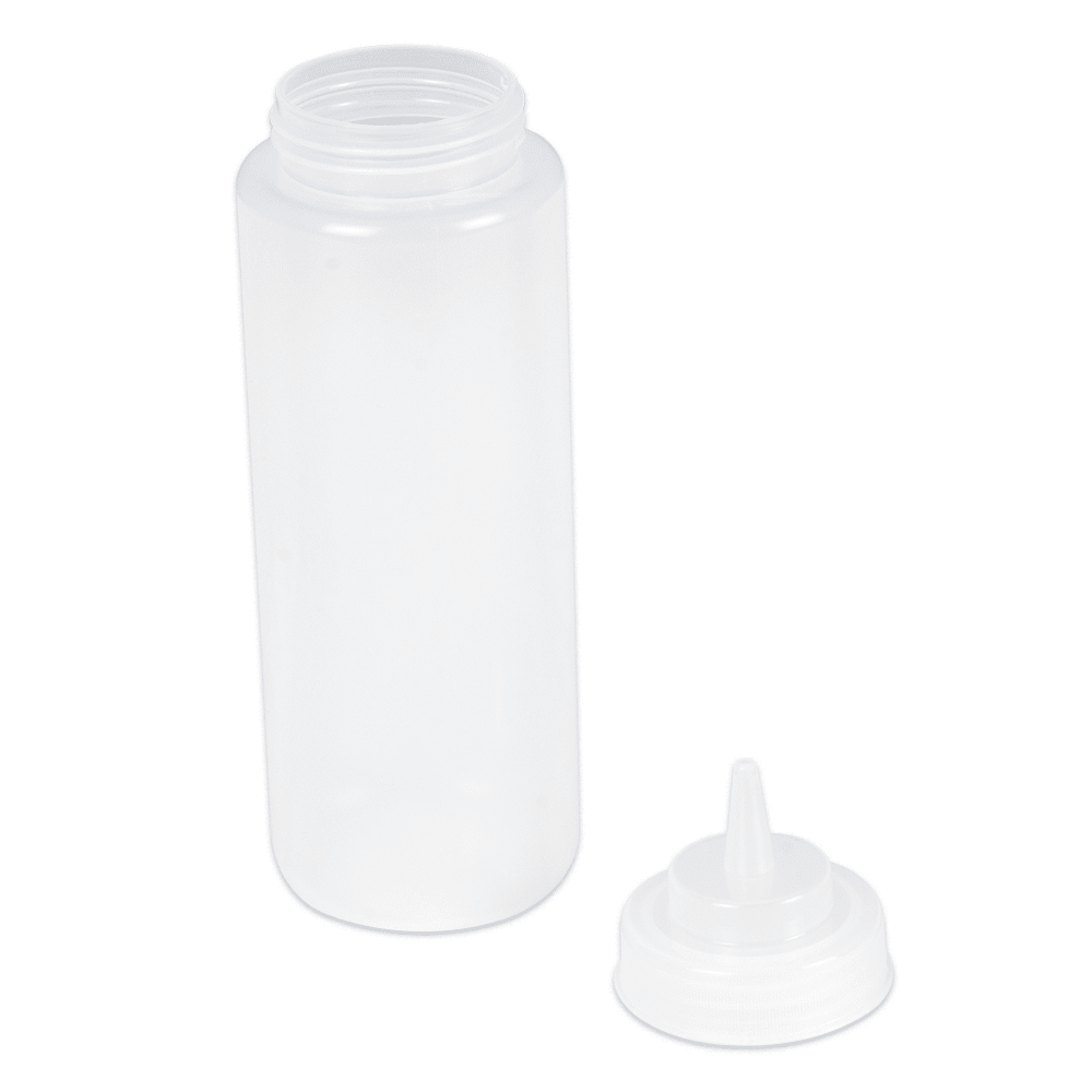 32 oz. Clear Squeeze Bottle w/ Wide Mouth (6 pack)