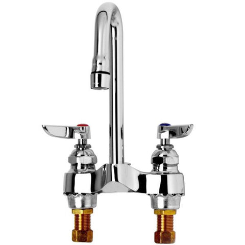 Deck Mounted Lavatory Faucet with 4" Centers - 9 7/16" High Rigid Gooseneck Nozzle with 2 3/4" Spread