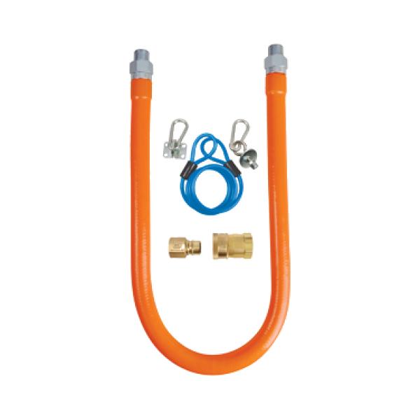 Gas Hose Connection Kit, includes 48" long x 1/2" I.D. stainless steel hose