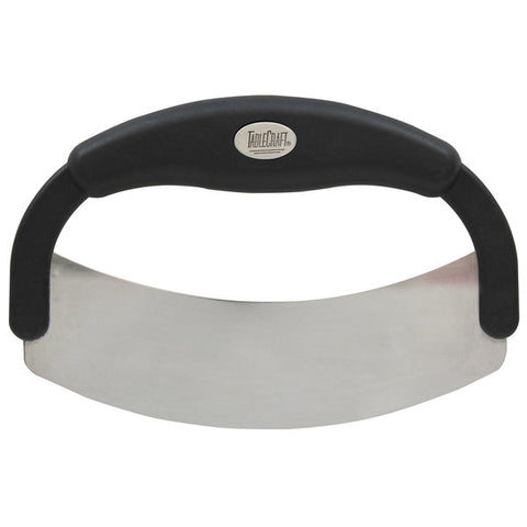 7 1/2" Single Blade Mezzaluna Knife with Single Silicone Handle