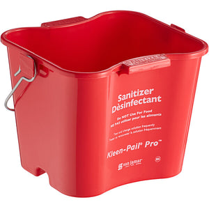 San Jamar Kleen-Pail Pro, Plastic, Red - Sanitizing Solution