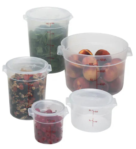 Cambro 18 qt Round Storage Container - Translucent- Polypropylene