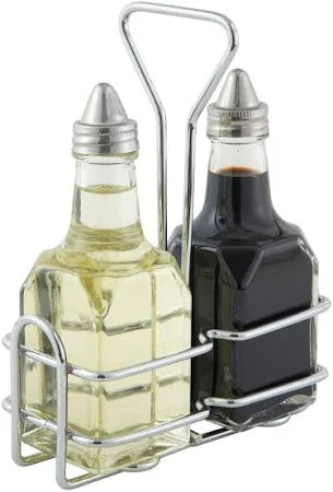 6 oz. 3 Piece Oil & Vinegar Cruet Set with Rack