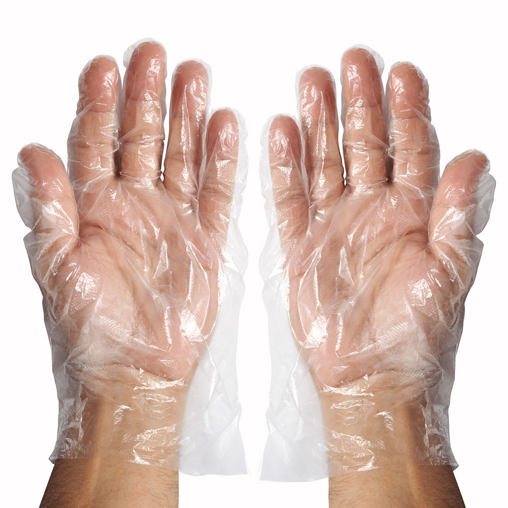 500 Disposable Textured Gloves, Size Large, Polyethylene