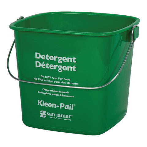 San Jamar Kleen-Pail, Plastic, Green - Soaping Solution