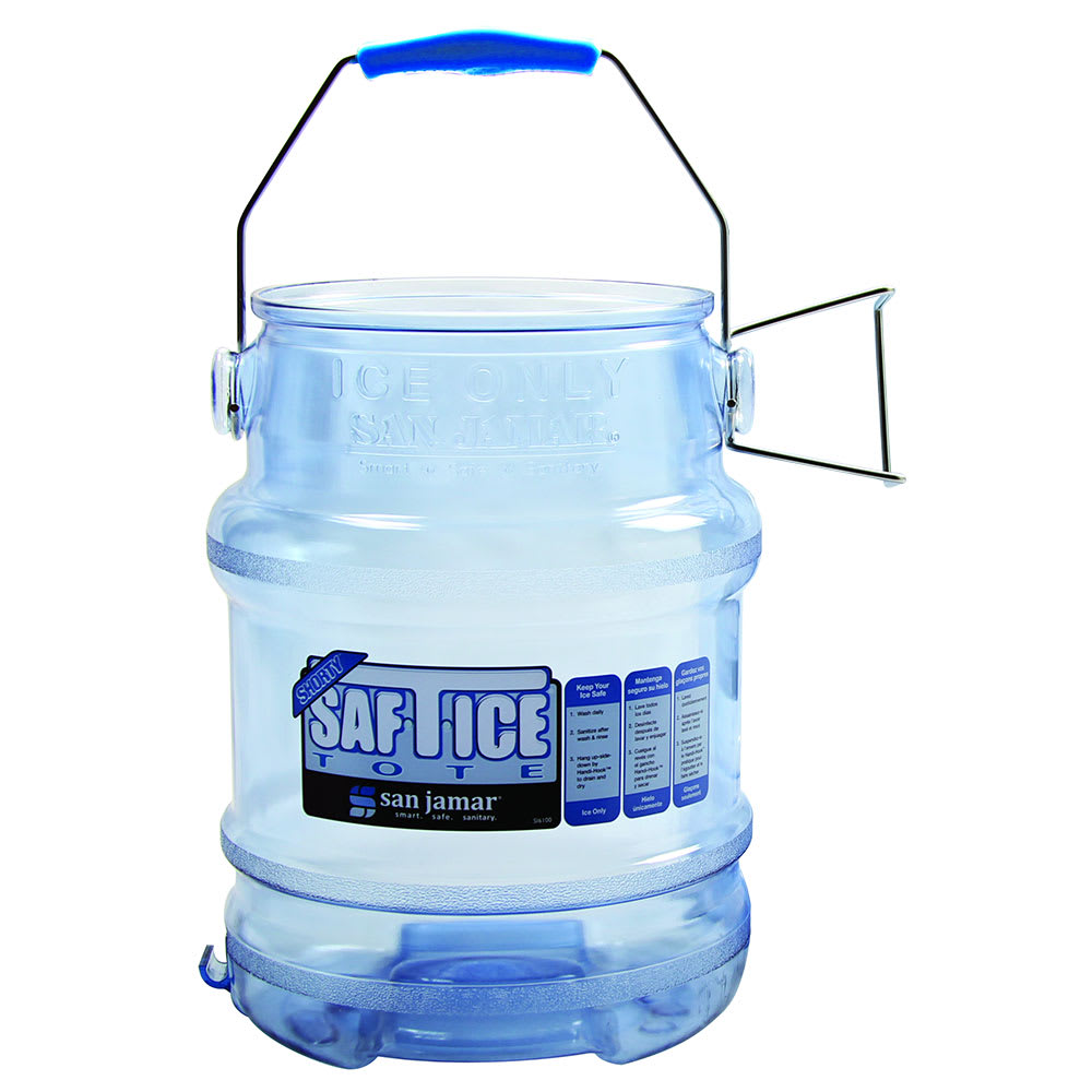 Round Ice Tote w/ 6 gal Capacity, Clear Blue