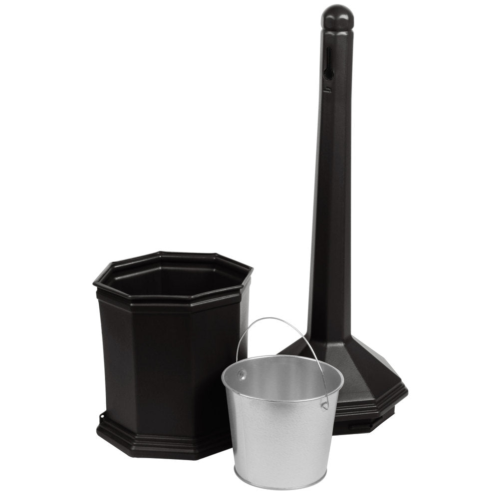 Smokers' Outpost Site Saver Black Snap-Lock 5 Qt. Cigarette Receptacle