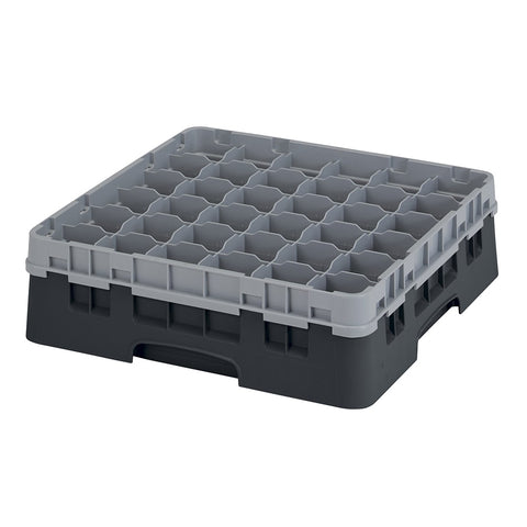 Cambro Glass Rack w/ (36) Compartments - (1) Gray Extender, Grey