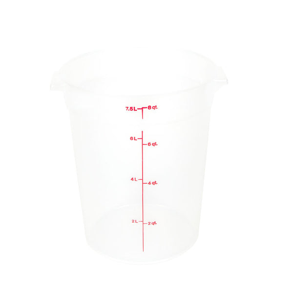 Cambro 8 qt Round Storage Container - Translucent- Polypropylene