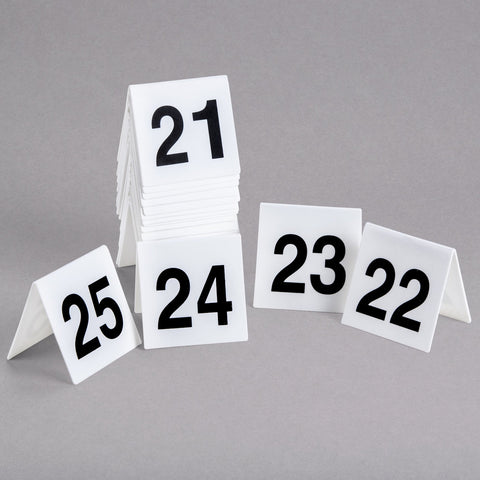 Numbers 1 Through 25 Table Tent Number