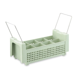 Vollrath Flatware Basket with Handle - 8 Compartment, Green