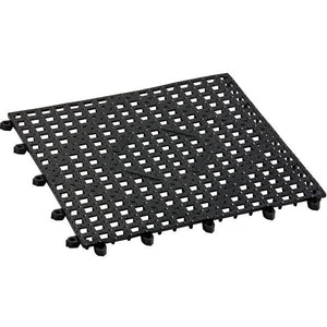 Black Interlocking Bar Mat 12"x12"