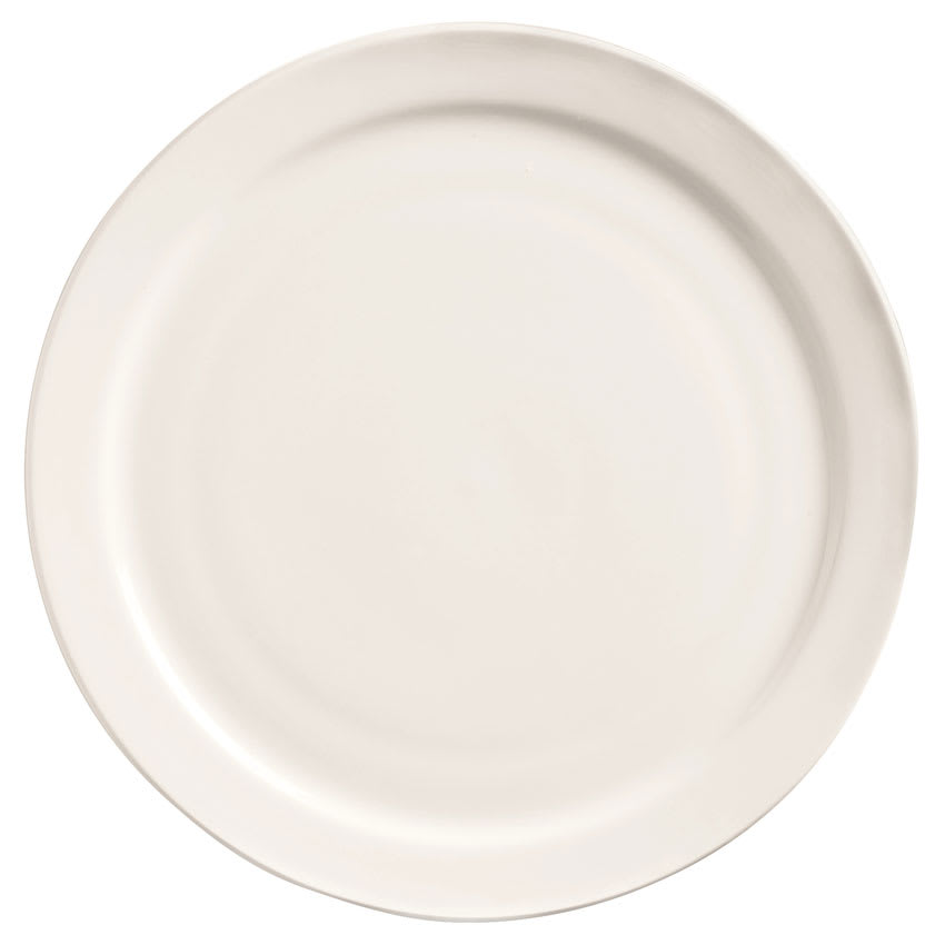 9" Porcelain Plate w/ Narrow Rim, Bright White, Porcelana