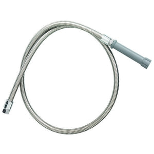T&S 60" Stainless Steel Flex Hose with Gray Handle and Polyurethane Liner
