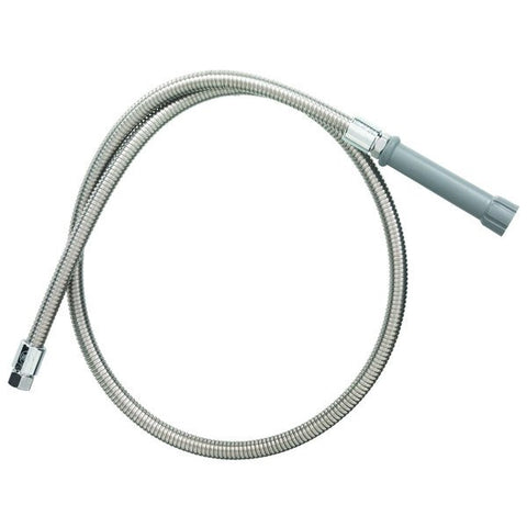 T&S 72" Stainless Steel Flex Hose with Gray Handle and Polyurethane Liner
