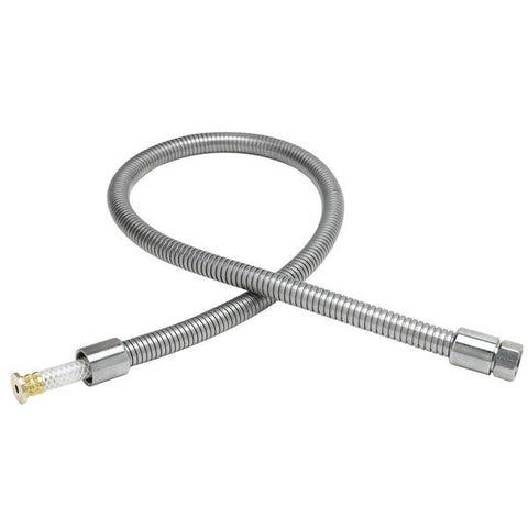 T&S 38 5/8" Stainless Steel Flex Hose with Short Handle and Polyurethane Liner