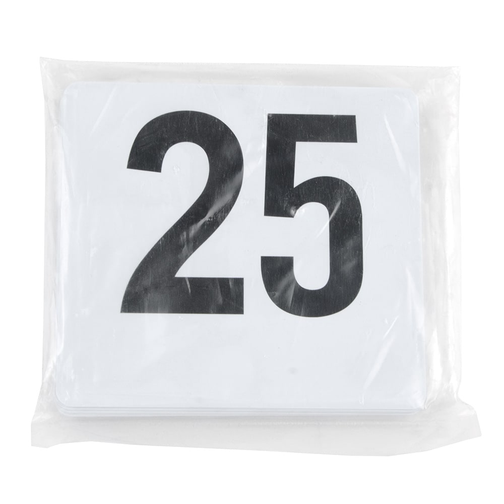 1-25 Tabletop Number Cards - #1 25, 4" x 4", White/Black