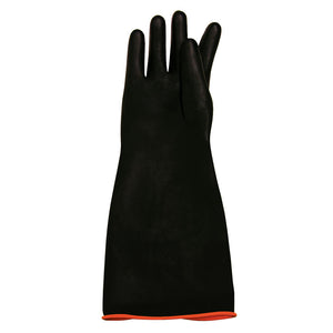 18" Elbow-Length Cleaning Gloves - Rubber, Black