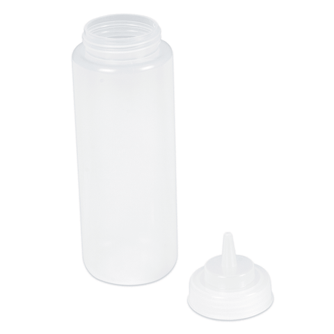 16 oz. Clear Squeeze Bottle w/ Wide Mouth (6 pack)