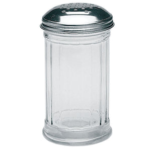 12 oz Cheese Shaker w/ Chrome-Plated Top, Glass