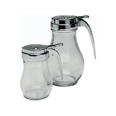 Syrup Dispenser w/ Chrome-Plated Top, Glass