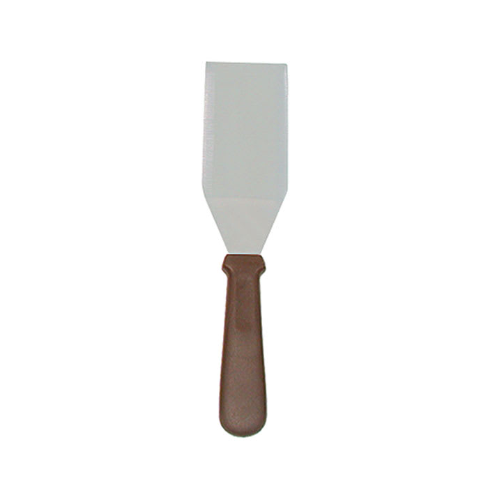 Update 6 1/2" Solid Turner - Plastic Handle, Dark Brown/Stainless