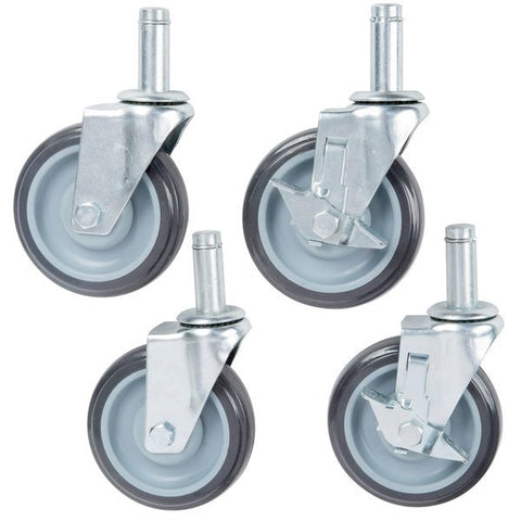 5" Polyurethane Stem Shelving Casters - 4/Set
