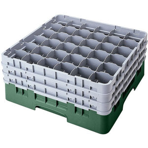 Cambro 36S418119 Sherwood Green Camrack Customizable 36 Compartment 4 1/2" Glass Rack