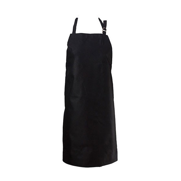 Chef Revival Waterproof Bib Apron, Vinyl Backing, Fire Retardant, 30 x 34", Black