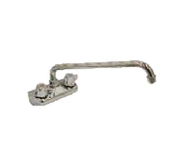 Serv-Ware Faucet, splash-mounted, 12" swing spout 4" centers, for bar sinks