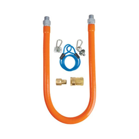 Gas Hose Connection Kit, includes 48" long x 1/2" I.D. stainless steel hose