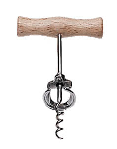 Wood Handle Corkscrew w-Bell