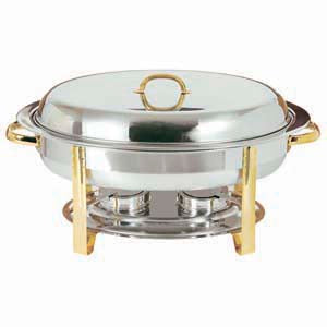 Gold Accented Oval Chafer 6 Quart