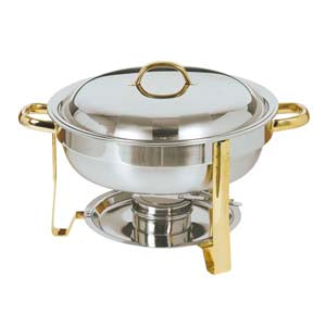 Gold Accented Round Chafer 4 Quart