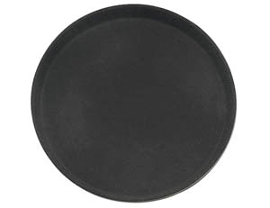 Rubber Coated Plastic Bar Tray Round 14 Black