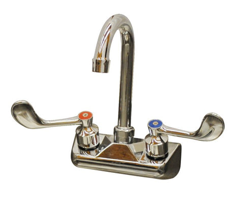 Serv-Ware PFW4G-CWP - Faucet, for hand sink, splash-mounted, 4" OC, gooseneck spout