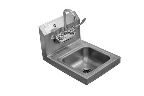 Hand Sink, wall mount, 9" x 9" x 4" bowl, 4" gooseneck faucet
