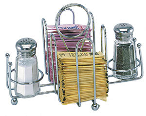 Sugar Packet and Shaker Holder, Chrome Discontinued
