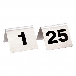 2.5" Stainless Steel Table Tent Number 1 to 25