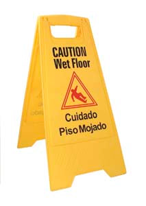 Wet Floor Sign Yellow Material
